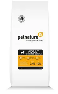 Petnature ADULT – Chicken & Cereals 15kg + ΔΩΡΟ Λάδι Σολωμού 100ml