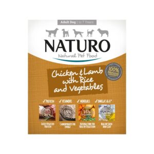NATURO DOG Κοτόπουλο, Αρνί, Ρύζι & Λαχανικά 400gr (7 τεμάχια)