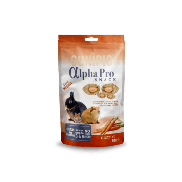 Cunipic Alpha Pro Carrot Snack - Λιχουδιά τρωκτικών με γεύση καρότο - 50gr