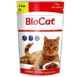 Biocat Cat Pouch Adult With Beef φακελάκια 100gr (12 τεμάχια)