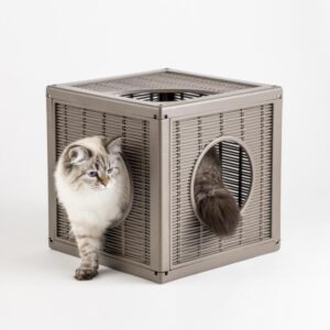BAMA PET Qublo Σπίτι & Παιχνίδι γάτας (GRAY-BEIGE)
