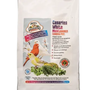 EVIA PARROTS Canaries White Μaintenance Complete Diet για λιποχρωμικά καναρίνια (λευκά, μωσαϊκά κτλ.) 1kg
