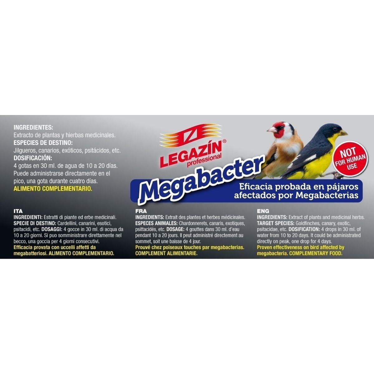 Προϊόν – Αγόρασε προϊόντα online στο Pet Καναρινόκοσμος LEGAZIN Megabacter 120ml-συστατικά προϊόντος