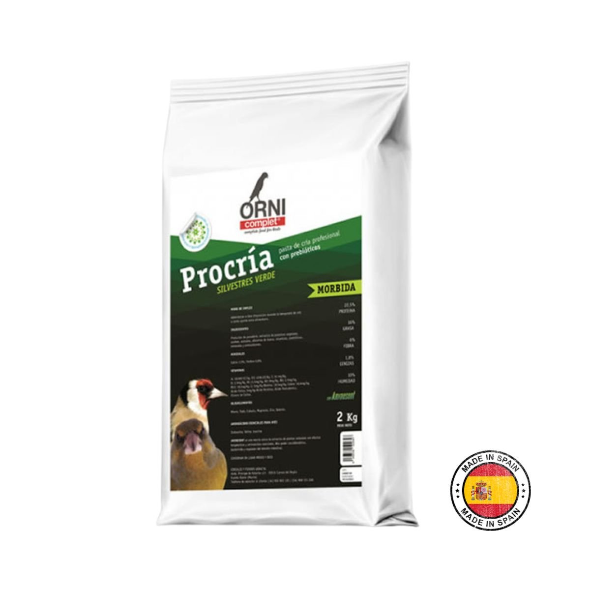 Προϊόν – Αγόρασε προϊόντα online στο Pet Καναρινόκοσμος Procria Silvestres Verde Morbida – Αυγοτροφή 2kg για Άγρια Πτηνά